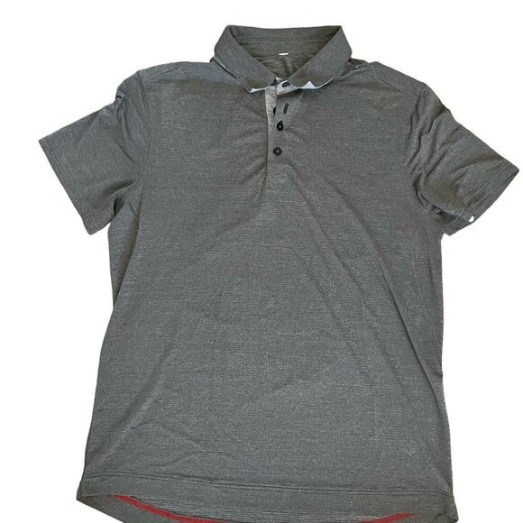 Lululemon Men's Gray Polo Shirt Size Large Golf Casual Stretch Comfort Wicking - Picture 1 of 5